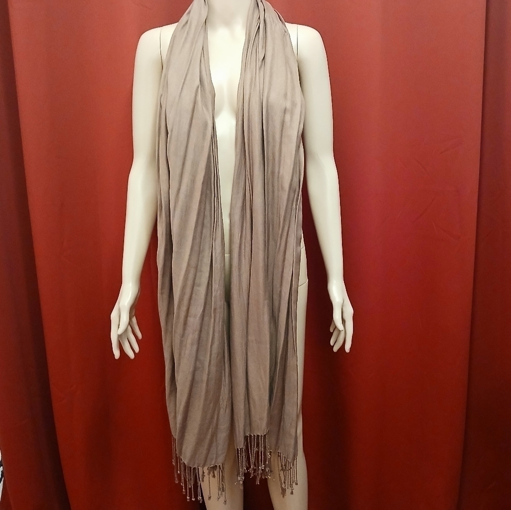 Bijoux Terner Brown Tasel Scarf/Wrap Pashmina - Picture 2 of 5